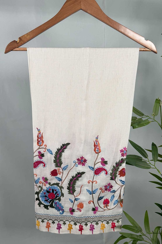 EMBORIDERD PANTS(OFF WHITE)