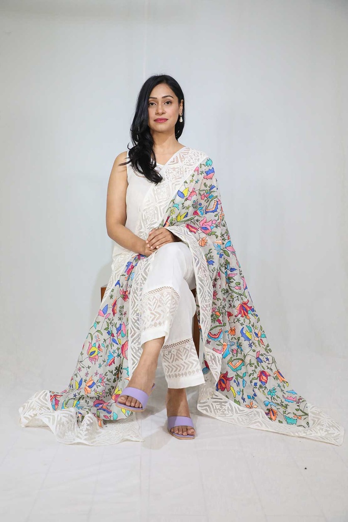 Applique Kantha Dupatta