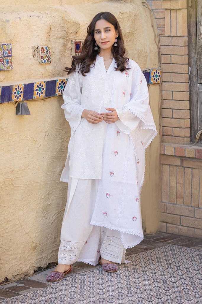 White Emroidered Kurta
