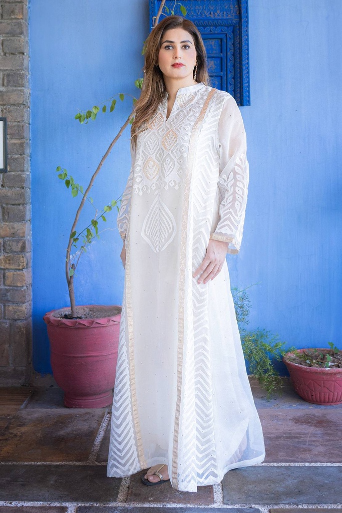 Applique Organza Kaftan