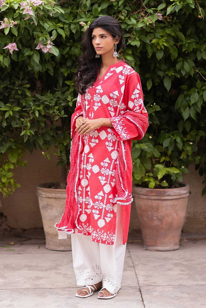 Rouge Hand-Embroidered Kurta