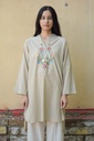 Beige Embroidered Kurta