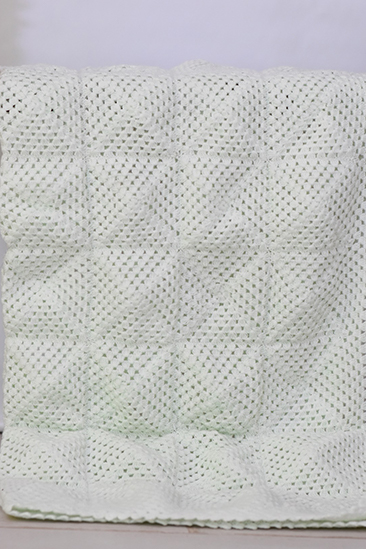 Knitted Baby Blanket - White Square
