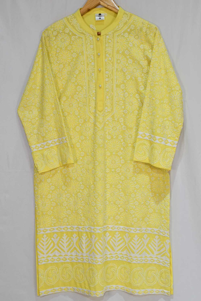 Lemon Shadow Embroidered kurta