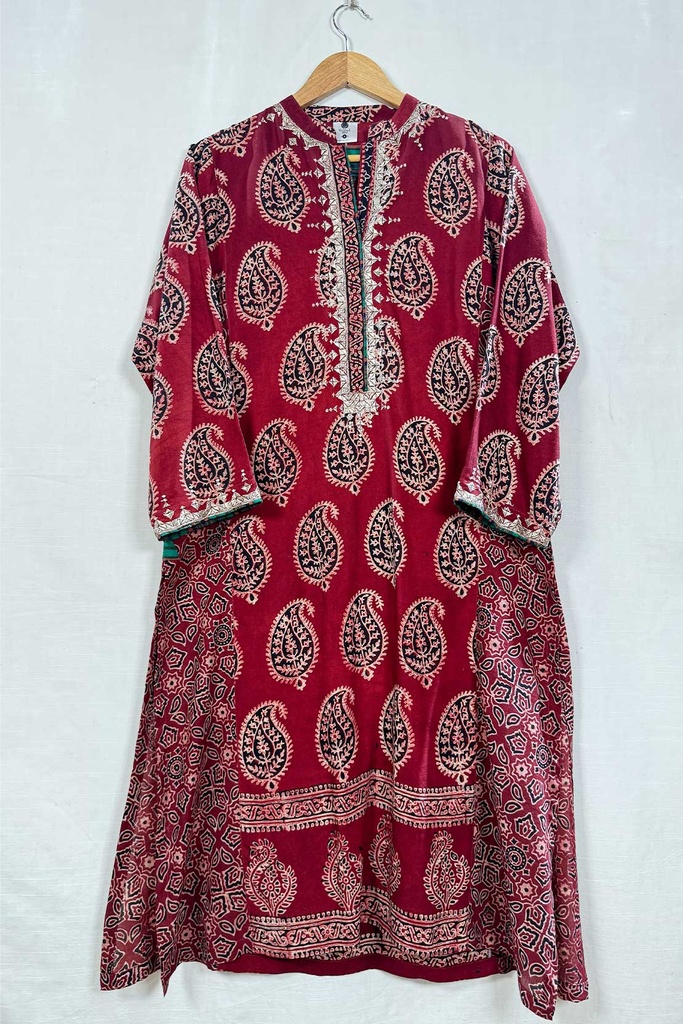 Deep Burgundy Ajrakh