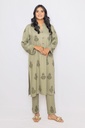 OLIVE BLOCKPRINT SUIT