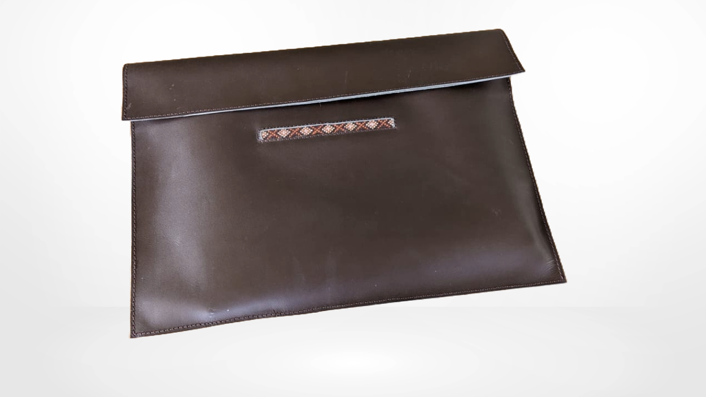 Cross-Stitched Leather Bag