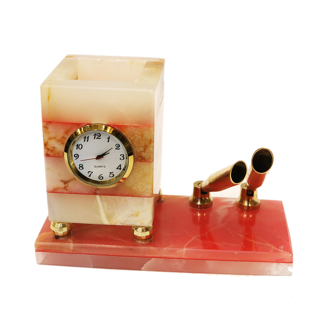 Marble Pen Stand Clock