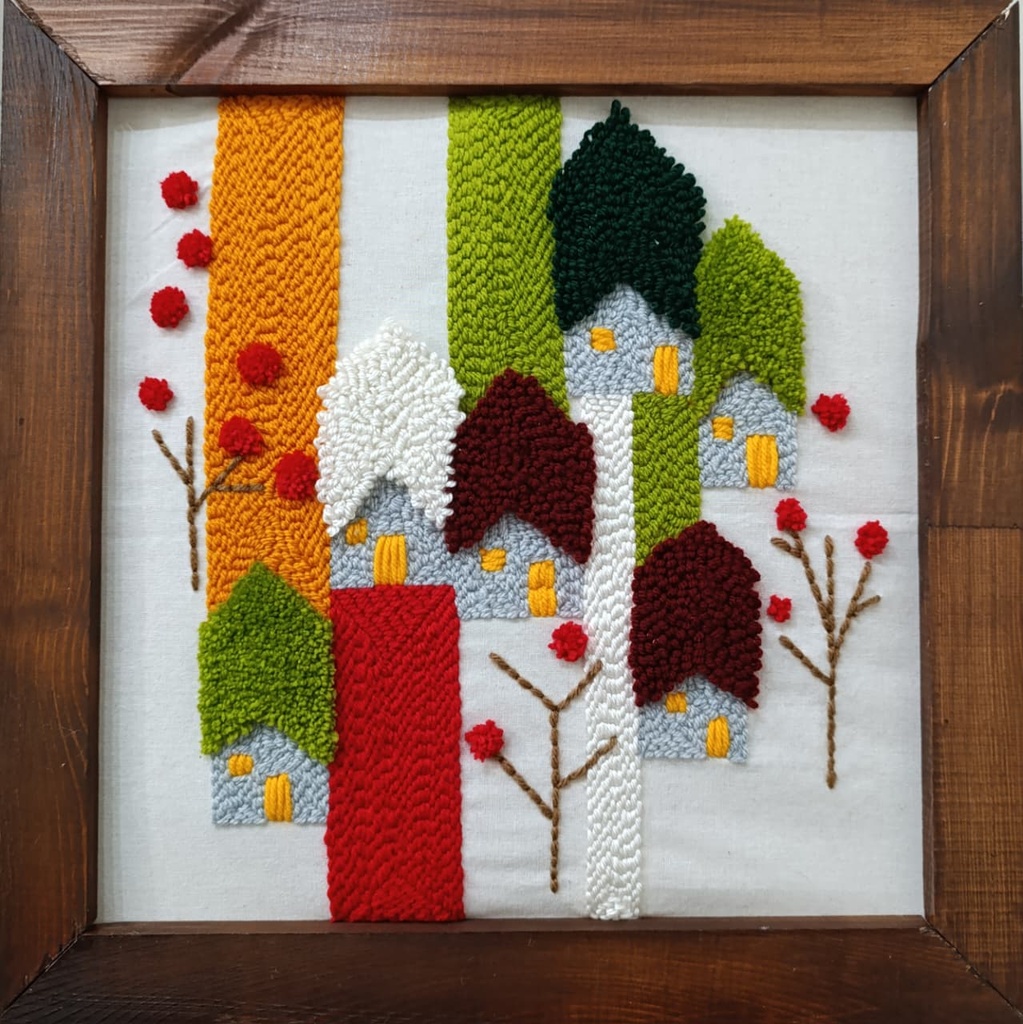 Whimsical Village In Color Blooms