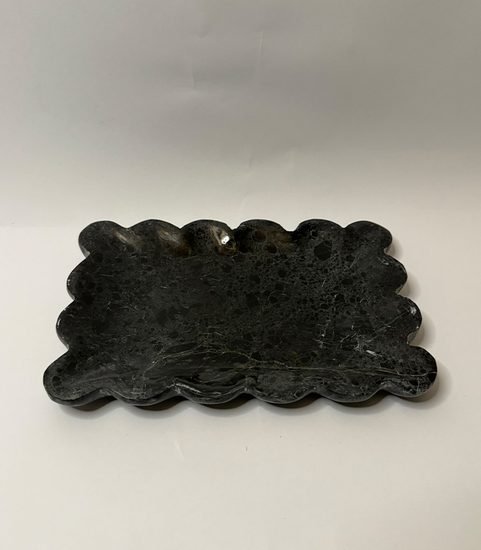 Carved Wooden Serving  Bowl With Carved Wooden Spoon & Fork