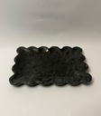 Carved Wooden Serving  Bowl With Carved Wooden Spoon & Fork