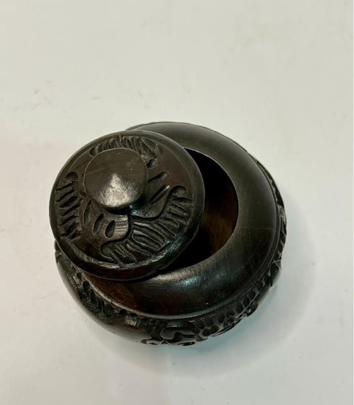 Handcarved Wooden Bun Pin