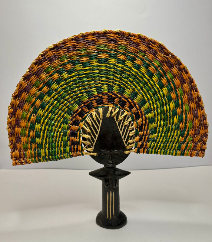 African Style Candle Holder – Women In Multi-Coloured Beaded Dress
