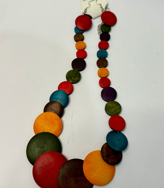 African Batik Bone Beaded Earrings