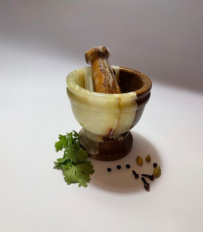 African Bone, Brass & Wooden Earrings – Off-White