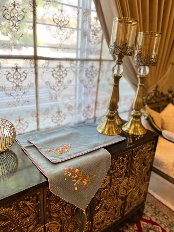 DS-19 Blue Jute Dining Set