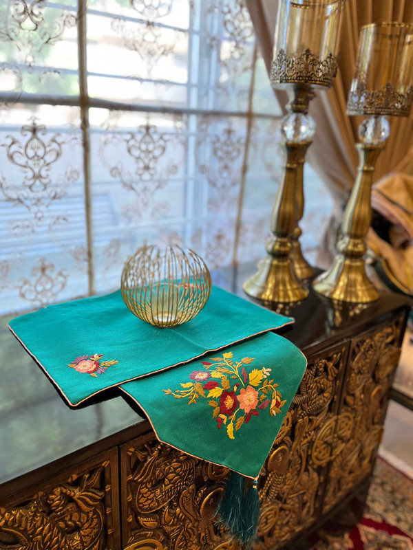 DS-12 Turquoise Jute Dining Set