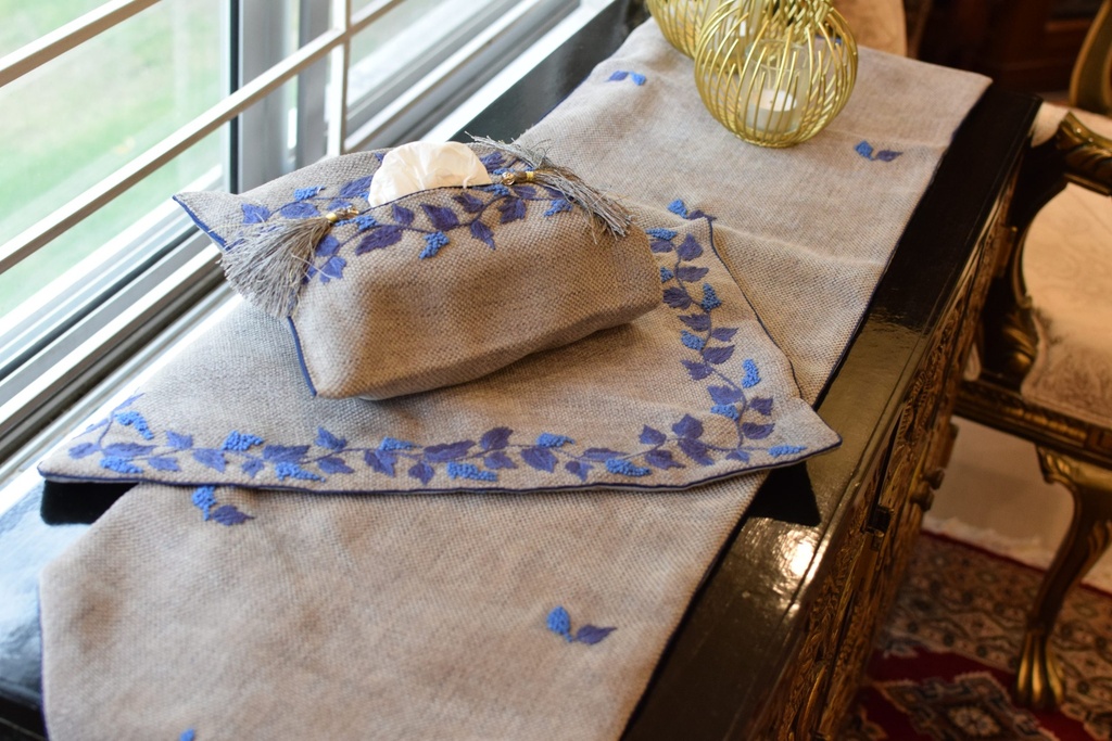 DS-28 Grey Jacquard Dining Set