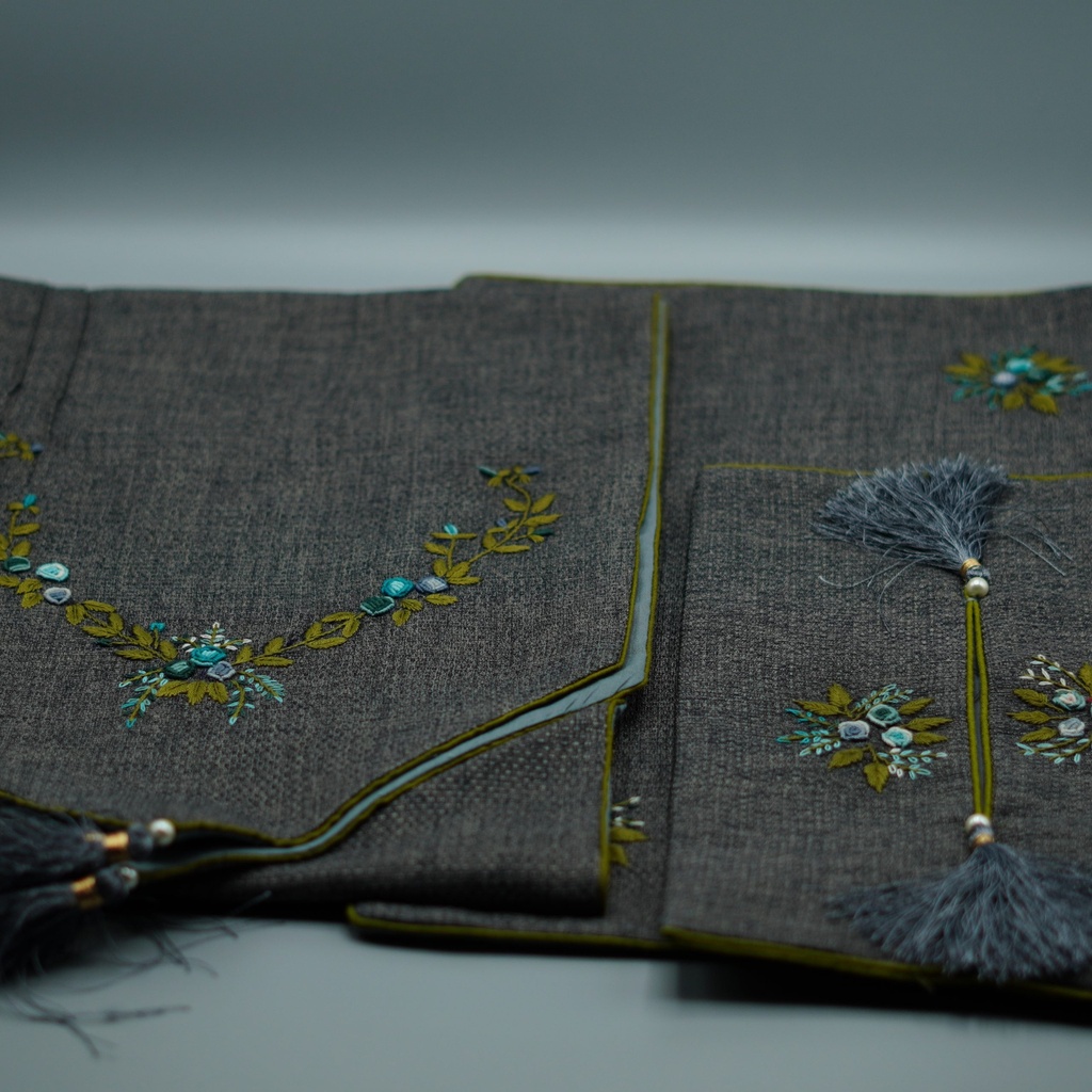 DS-5 Dark Grey Jute Dining Set