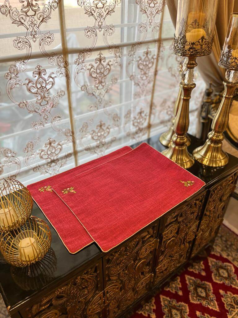 TM-6 Red Jute Tray Mats