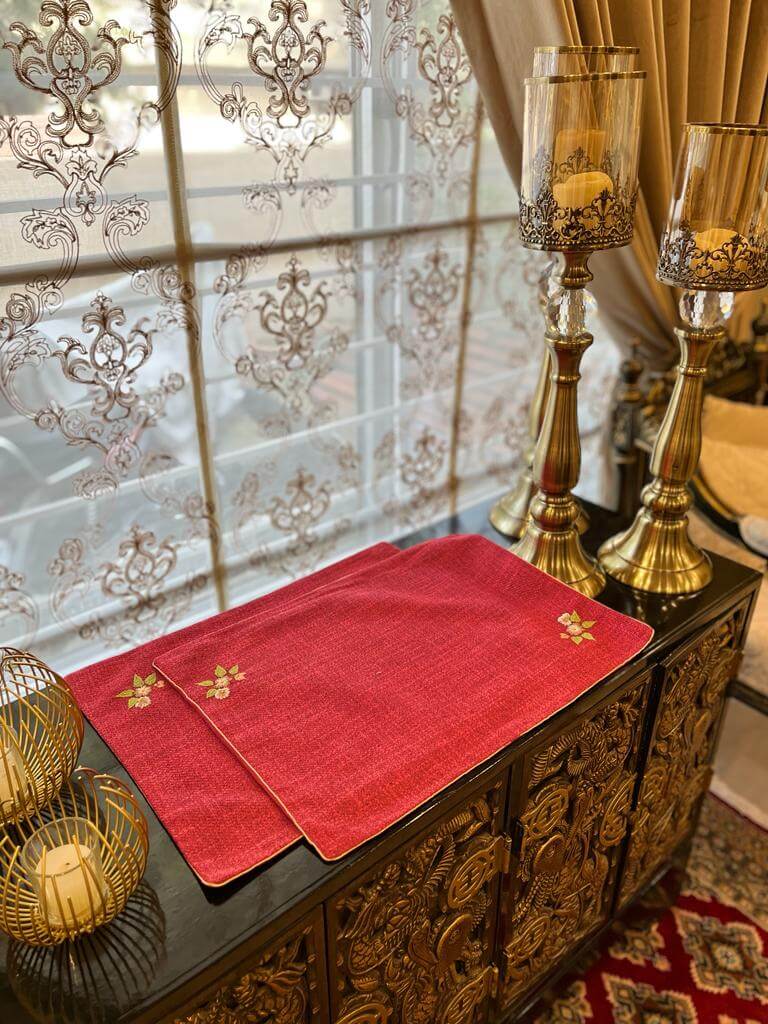 TM-7 Red Jute Tray Mats