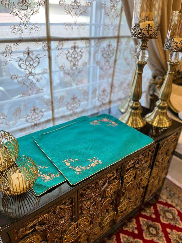 TM-8 Turquoise Jute Tray Mats