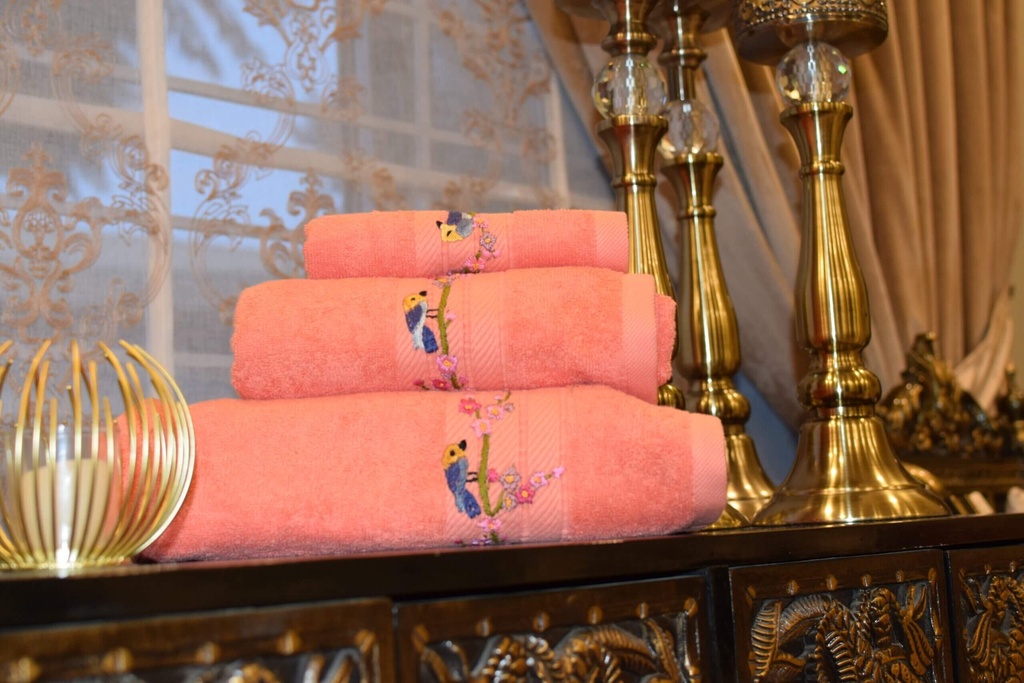 TW-29 Coral Pink Towels I (set of 3)