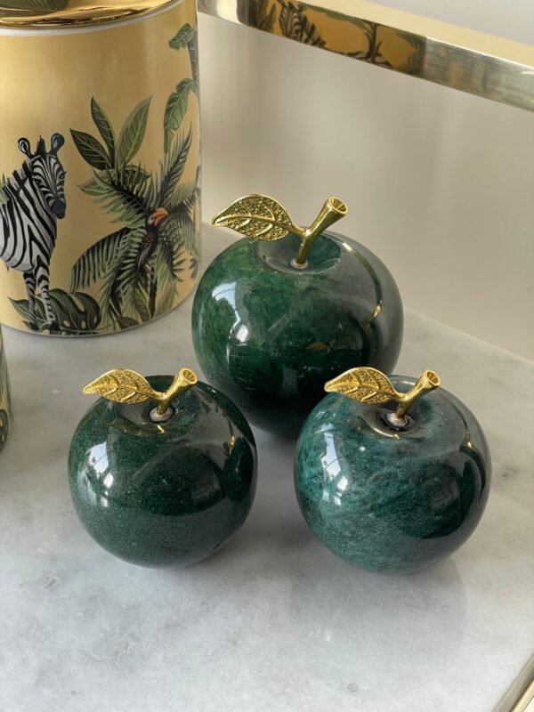 Set of 3 Marble Apples – Green