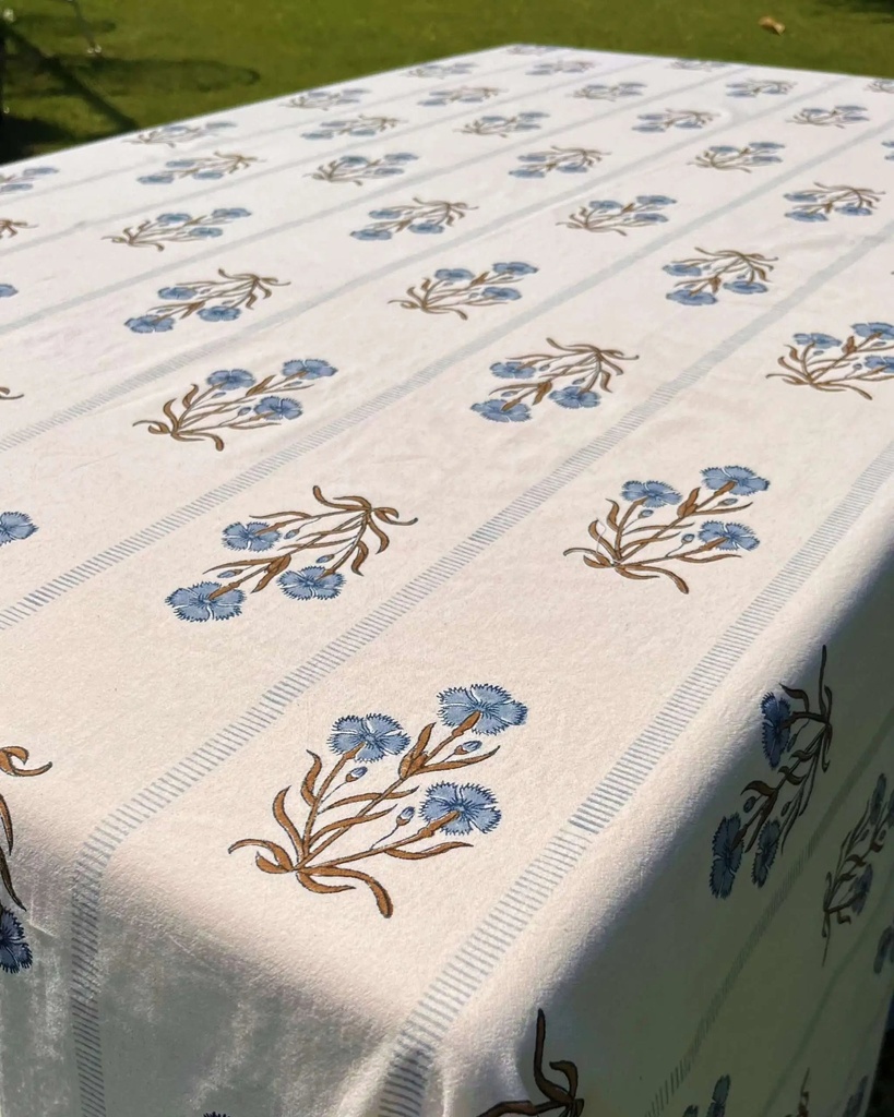 Blue Dianthus Tablecloth