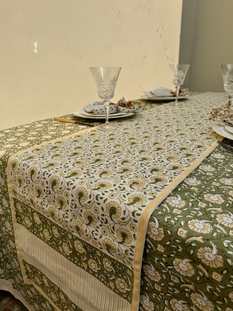 Green Blossoms Table Runner
