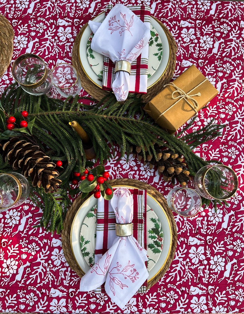 Woodland Red Tablecloth