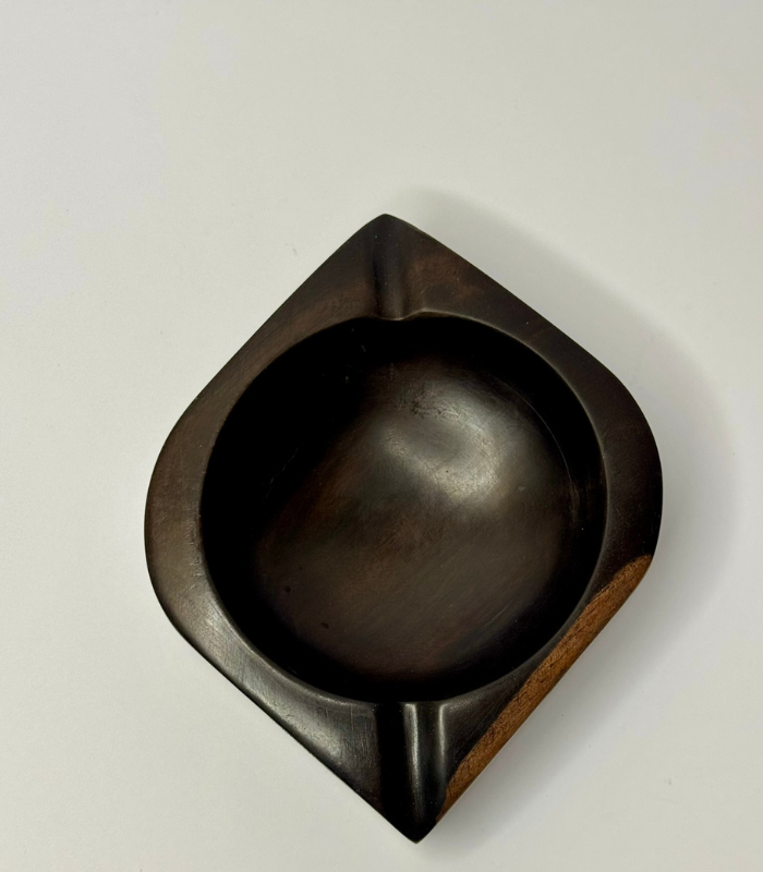Diamond Shaped Handcarved Wooden Ashtray