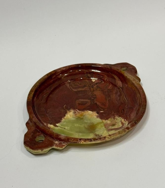 Round Onyx Tray With Handle