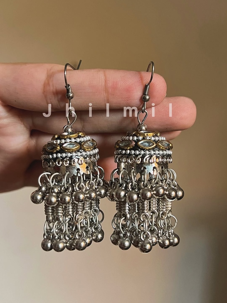 Kundan Beaded Latkan Jhumki