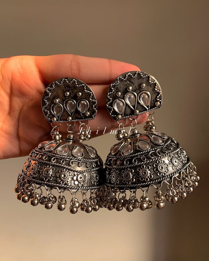 Oxidized Jhumka Design 21