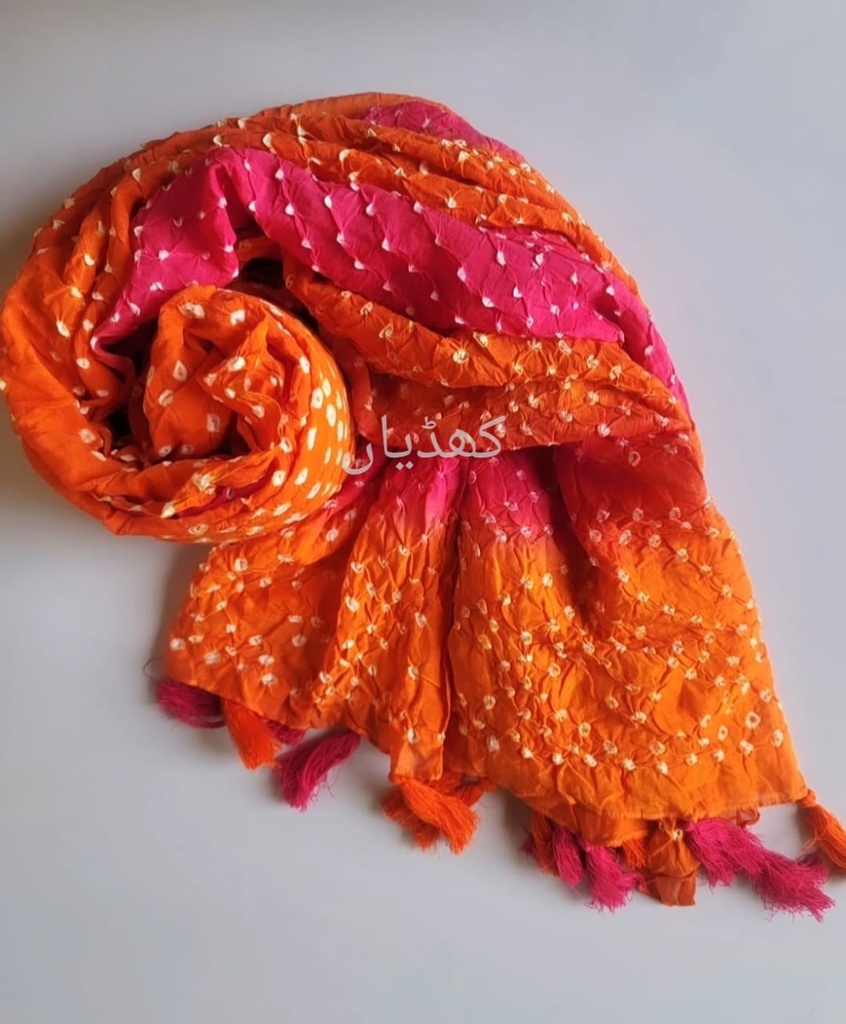 Hand Knotted Chunri Dupatta Multicolored – Perfect as Dupatta, Scarf, or Stole. Cool, Cultural, and Classy for Both Western and Desi Looks!