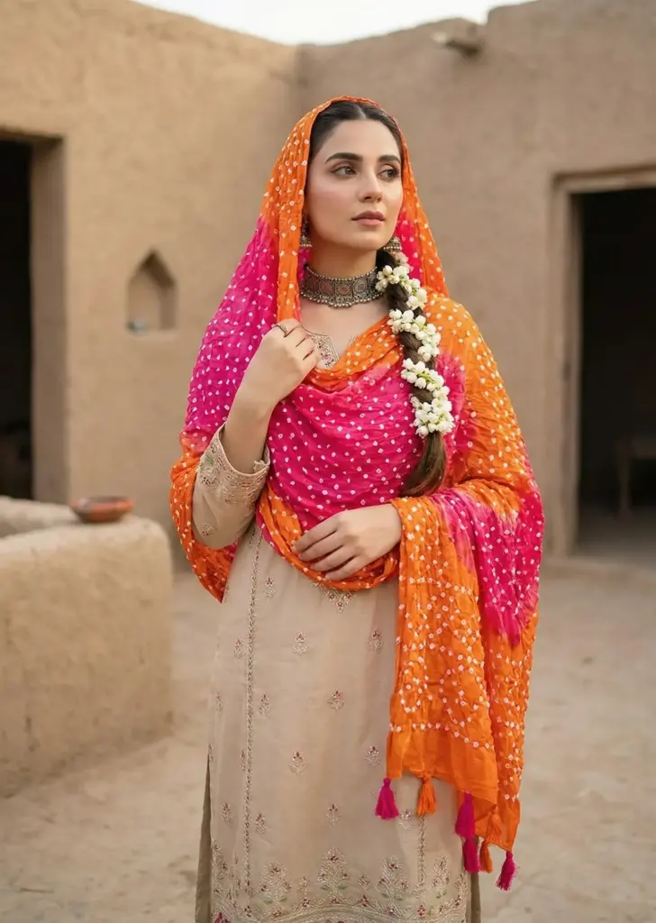 Hand Knotted Chunri Dupatta Multicolored – Perfect as Dupatta, Scarf, or Stole. Cool, Cultural, and Classy for Both Western and Desi Looks!