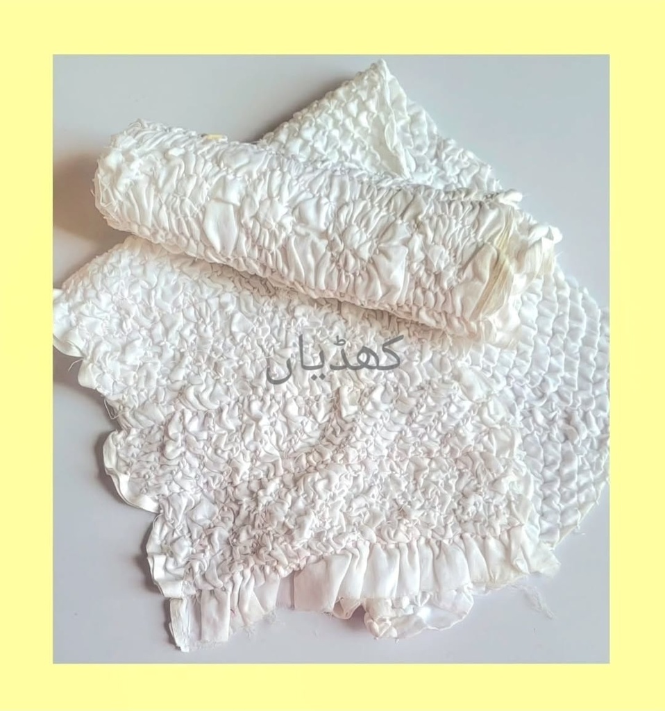 Dyeable Snow White Chunri Dupatta Online in Pakistan | Hand-Knotted Elegance