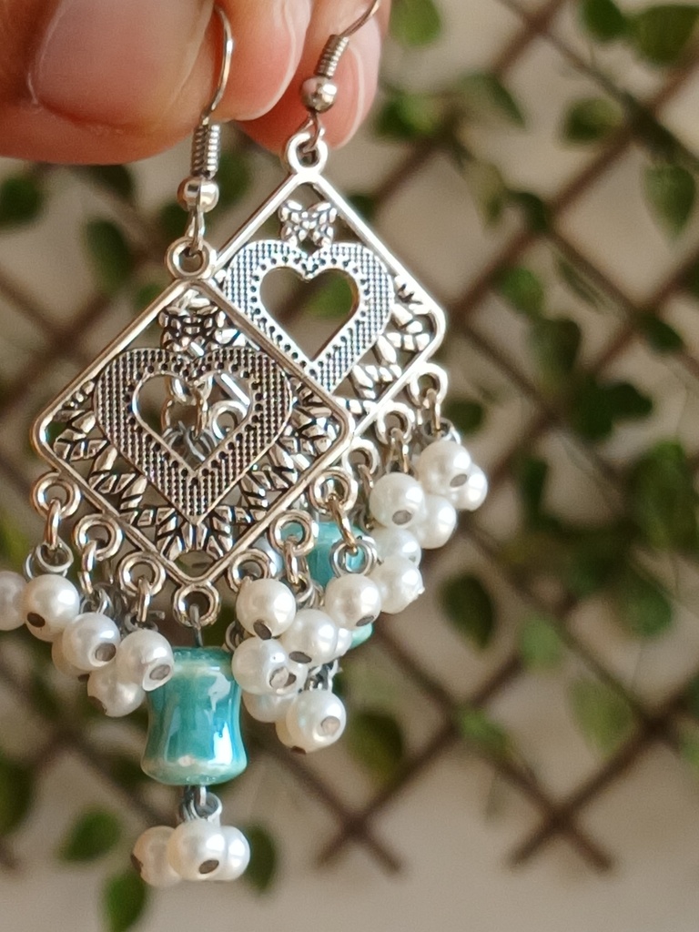 Heart style earrings