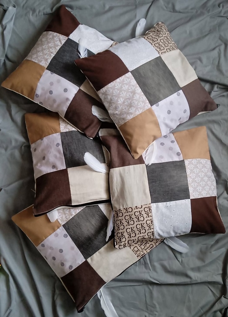 Handmade Patchwork Brown cushions