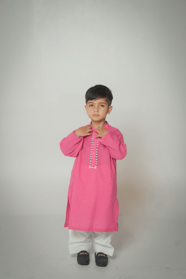 Pink Hand Tarkashi Kurta