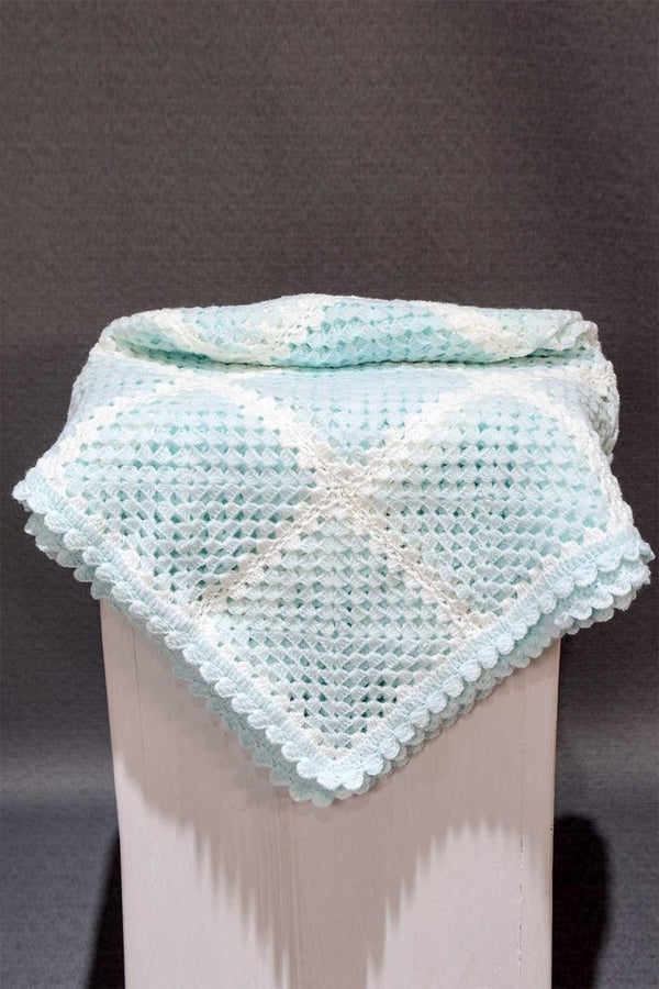 Crochet Sky Blue Baby Blanket.