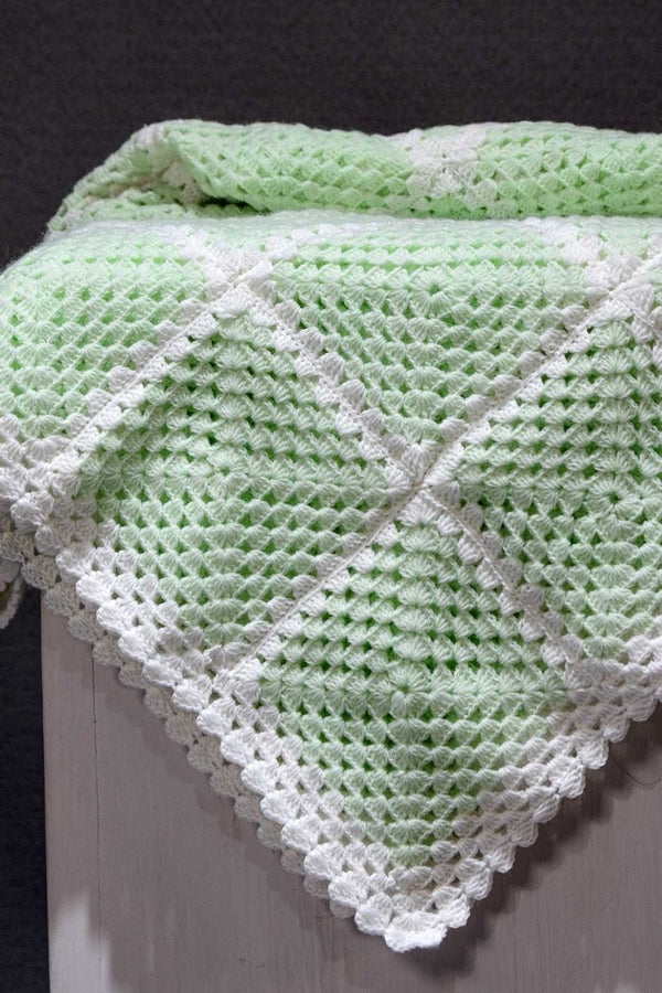 Crochet Light Green Baby Blanket.