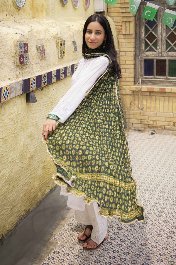 Ajraak Green Dupatta