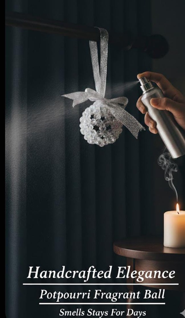 Natural flowers filled crystal air freshner ball