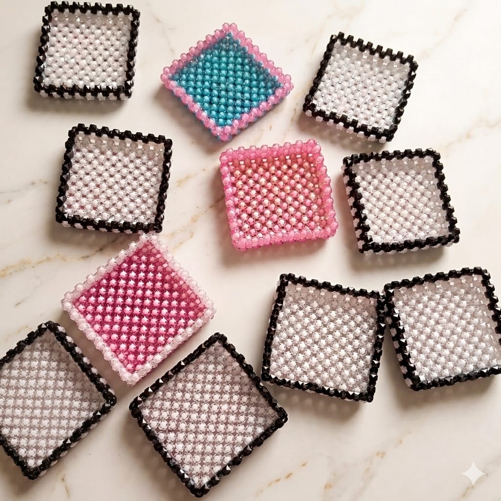 handcrafted beaded coasters