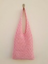 Crochet handmade pink mesh bag