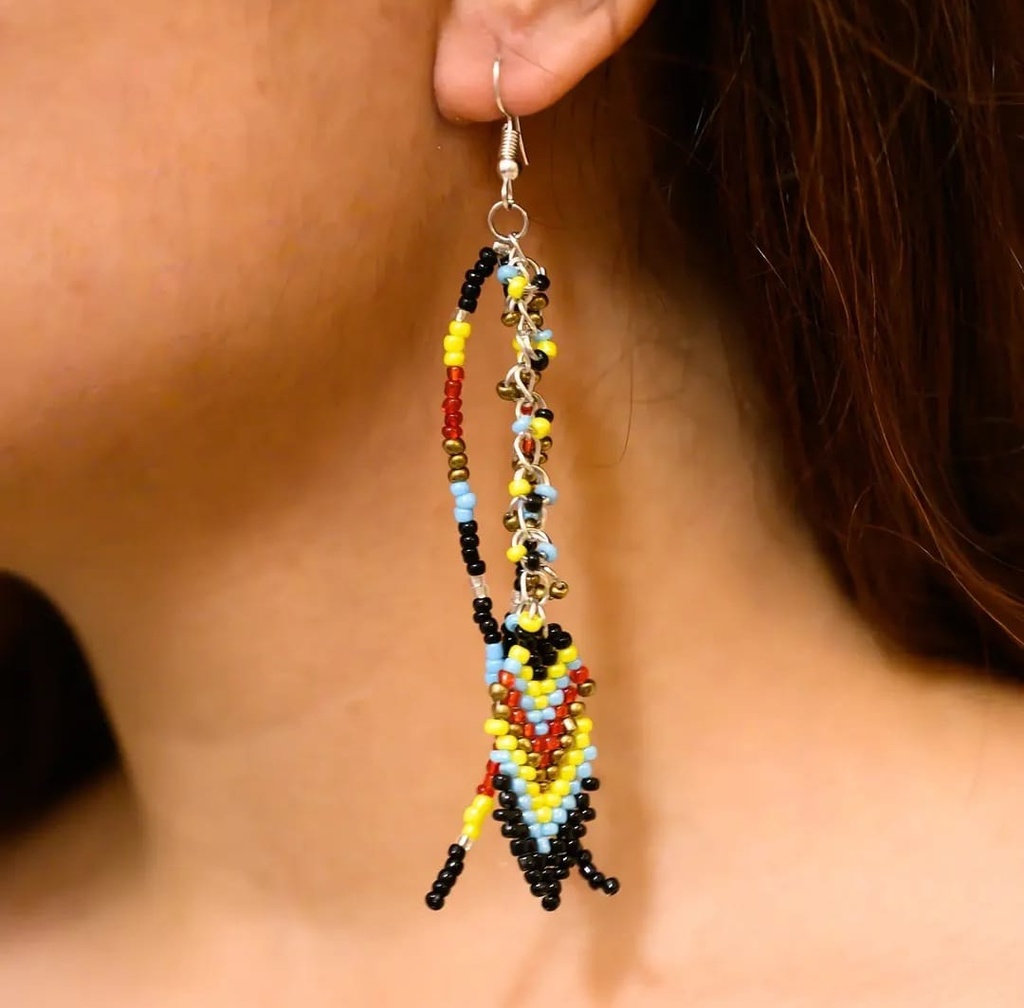 leaf, Fringe and Chain Earrings