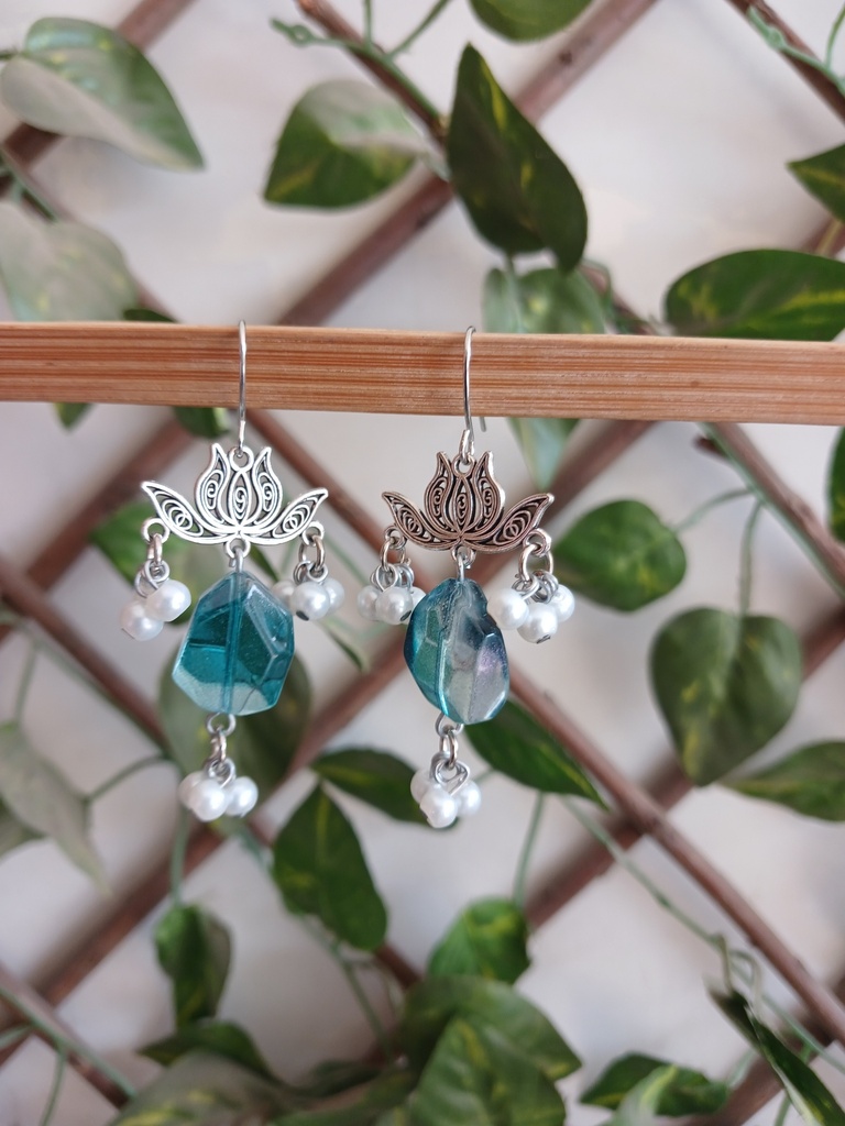 Lotus design earrings