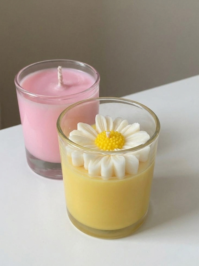 Floral&plain combo glass